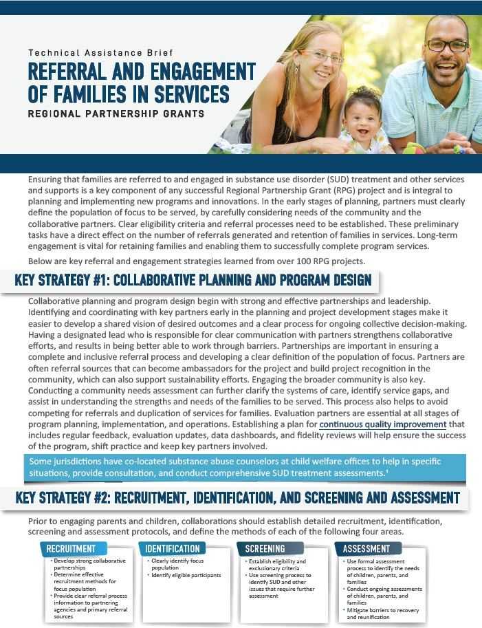 Referral and Engagement of Parents in Services Technical Assistance Brief