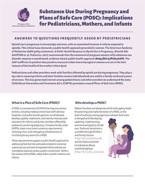 Substance Use During Pregnancy and Plans of Safe Care (POSC): Implications for Pediatricians, Mothers, and Infants