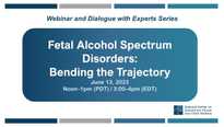 Fetal Alcohol Spectrum Disorder: Bending the Trajectory