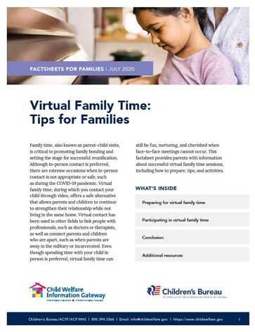 Factsheets for Families Virtual Family Time: Tips for Families