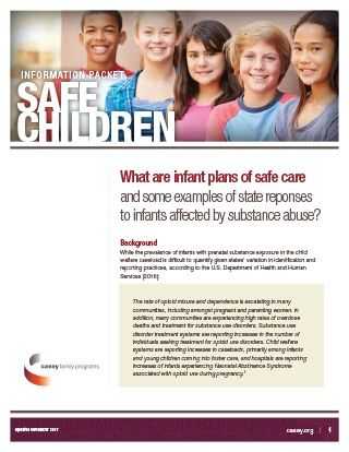 Safe Child Information Packet: What are Infant Plans of Safe Care and Some Examples of State Responses to Infants Affected by Substance Abuse?