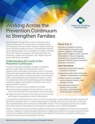 Working Across the Prevention Continuum to Strengthen Families