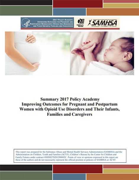 Summary 2017 Policy Academy: Improving Outcomes for Pregnant Women and Postpartum Women with Opioid Use Disorders and Their Infants, Families, And Caregivers