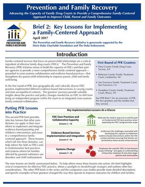 Brief 2: Key Lessons for Implementing a Family-Centered Approach