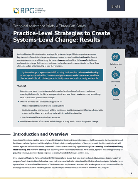 Brief 3: Technical Assistance Brief - Practice-Level Strategies to Create Systems-Level Change: Results
